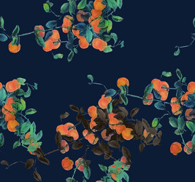 柿子花 手绘花 扎染花