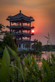 华阳湖日落
