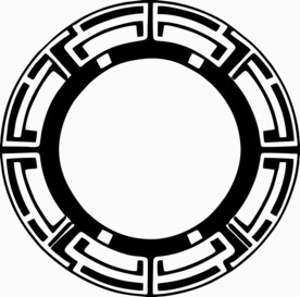 圆圈线条纹理几何图形 黑白底色