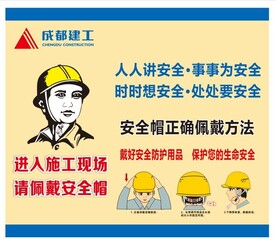 建工佩戴安全帽广告安全