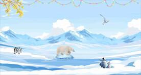冰天雪地合成展板设计