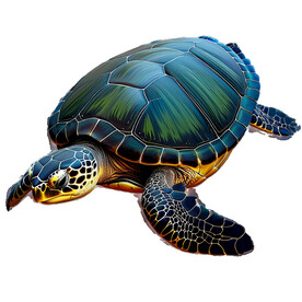 海龟侧前方视图透明背景