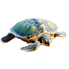 游泳的海龟正面图透明背景