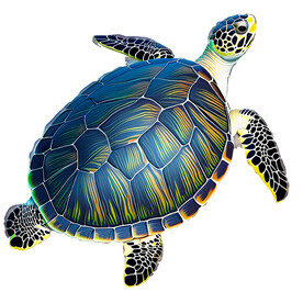 游泳的海龟透明背景