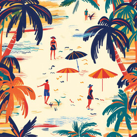 夏季海边背景图案海滩背景图案