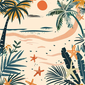 夏季海边背景图案海滩背景图案