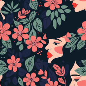 美女鲜花背景素材