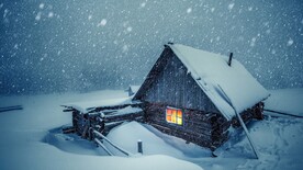 雪天的小木屋