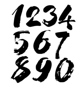 毛笔书法水墨数字笔触