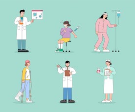 扁平人物插画         