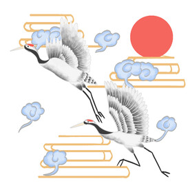 中国古典鹤仙鹤云纹