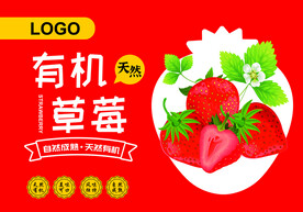 有机草莓包装图案
