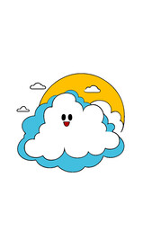 卡通手绘云朵白云蓝天云层天气