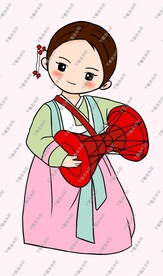 可爱朝鲜族 韩国女孩跳舞通形象