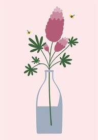 扁平花瓶与花插图