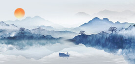 水墨山水背景
