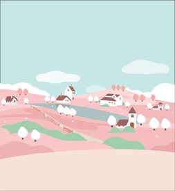 粉色小山坡