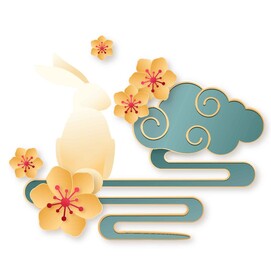 中秋节立体剪纸风