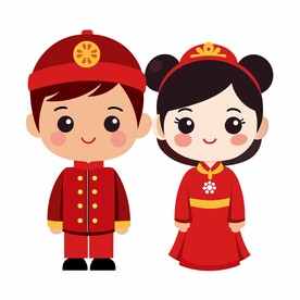 简约卡通婚礼人物