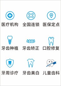  口腔医疗种植矫正牙齿美白图标
