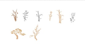 梅兰竹菊矢量图