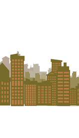 城市轮廓高楼黑影装饰