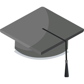 学士帽图标学生毕业博士帽子
