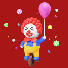手绘卡通小丑 