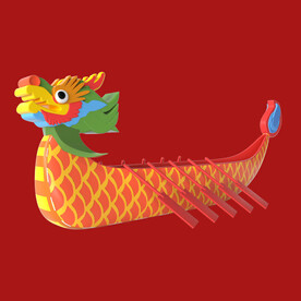 手绘龙舟龙船 