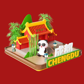 手绘古典建筑 