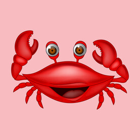 手绘线描螃蟹 