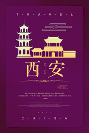 中国西安城市旅游海报
