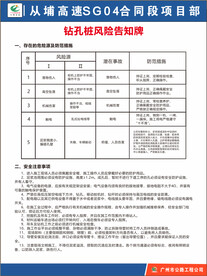 钻孔桩风险告知牌