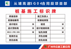 桩基施工标识牌