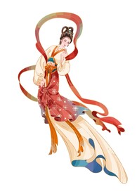 古风人物矢量插画