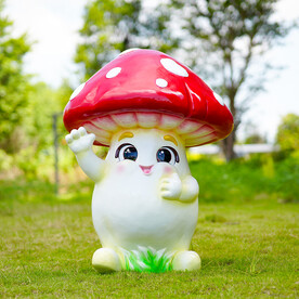 卡通蘑菇雕塑摆件公仔模型