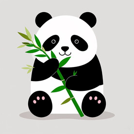 熊猫吃竹子 