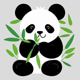 熊猫吃竹子 