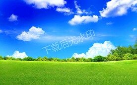 蓝天白云草地