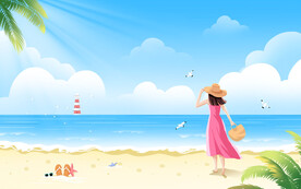 卡通夏天插画