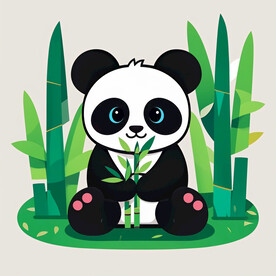 可爱卡通熊猫