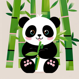 可爱卡通熊猫  