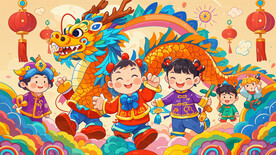 龙年卡通背景图