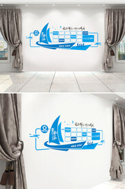 蓝色团队风采文化墙