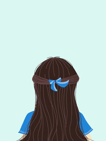 简约手绘插画少女