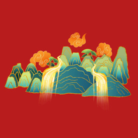 国潮古风山水