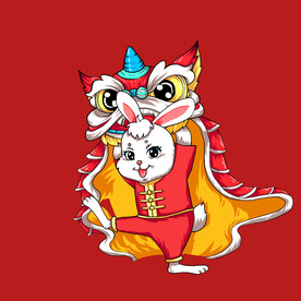 卡通新春兔子