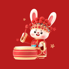 卡通新春兔子 