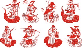 八仙过海剪纸