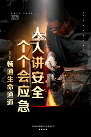 2024安全生产月海报高清图片